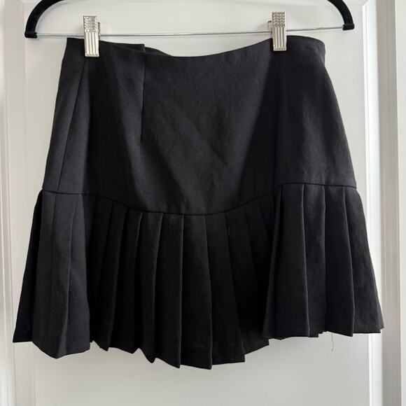 ZARA Drop Waist Pleated Button Skort Mini Skirt - Picture 4 of 6